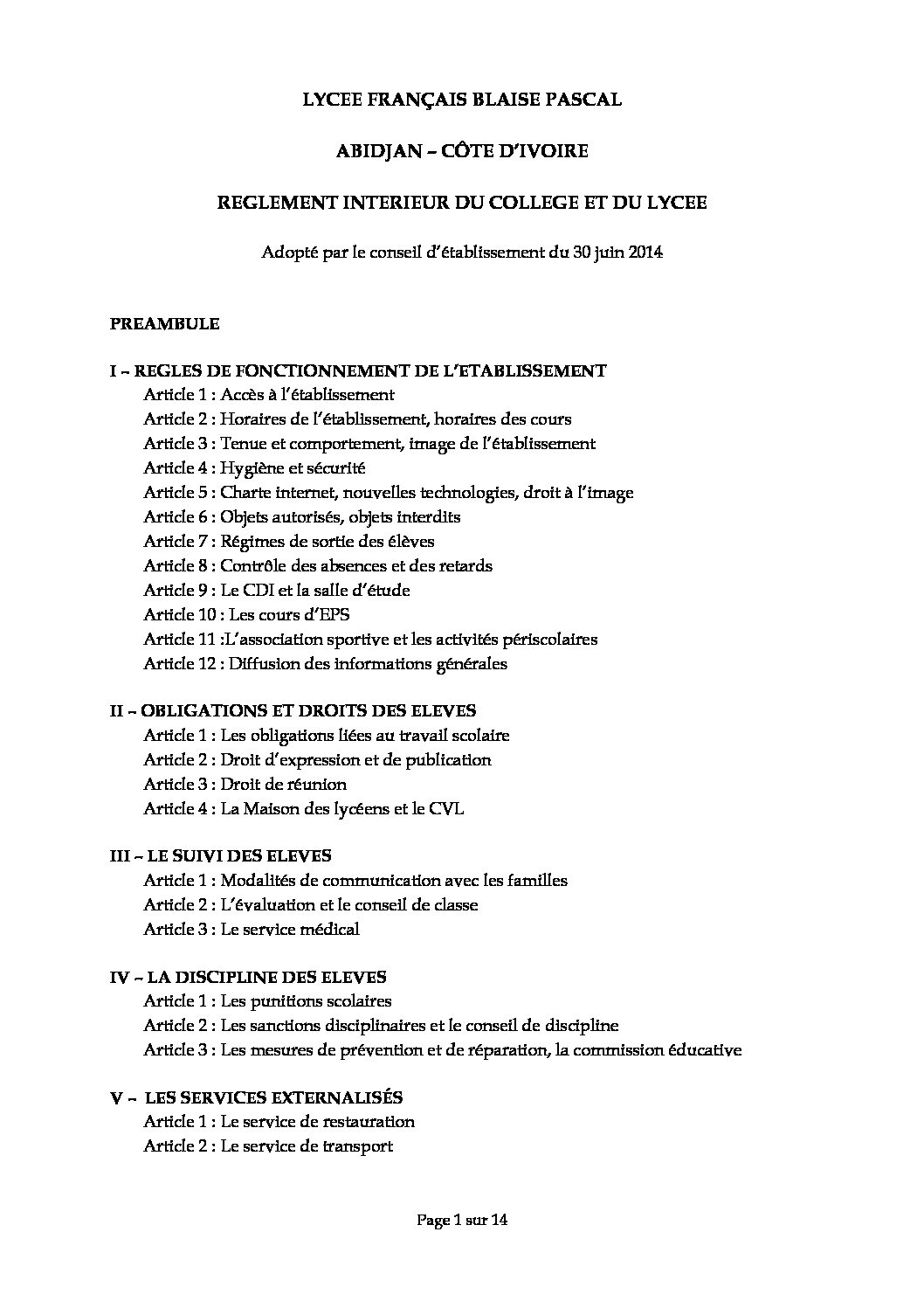 Règlement Financier 2017-2018 - Lycée Français Blaise Pascal